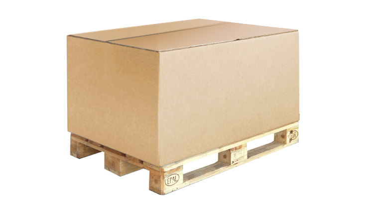 Contenedor de cartón base palet embalaje industrial
