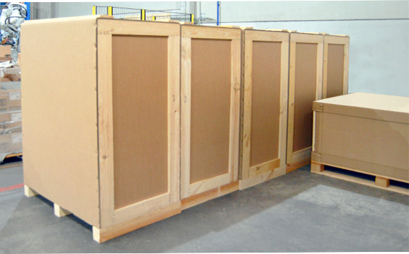 Cajas de cartón madera para maquina sanitaria